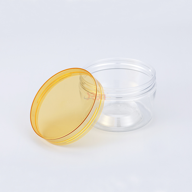 These plastic jars for oils and fats utilize a wide mouth plastic jar design to support a screw top cap and a heat induction seal liner.